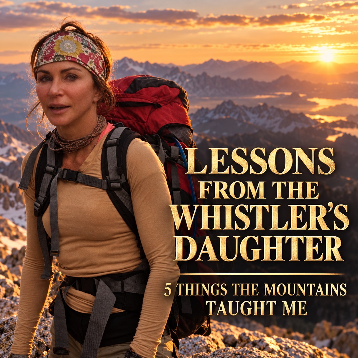 Kippy on a mountain at sunset. Lessons from The Whistler’s Daughter: 5 Things the Mountains Taught Me.